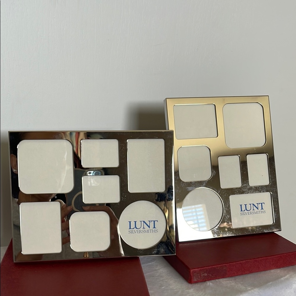 Lunt Silversmiths Silver Multi-Photo Frames set of 2